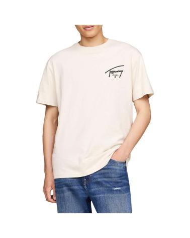 T-SHIRT TOMMY HILFIGER AVEC LOGO BEIGE POUR HOMME BEIGE