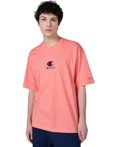 T-SHIRT CHAMPION LEGACY COM LOGÓTIPO BORDADO ROSA CORAL 219847-PS093 ROSA