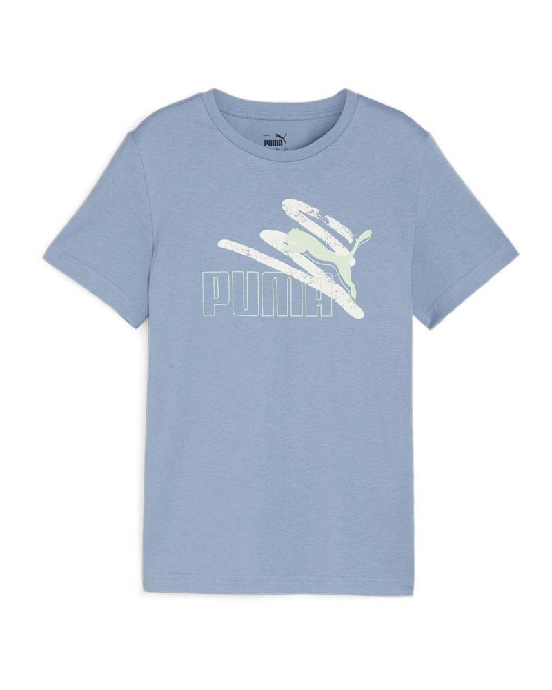 T-SHIRT PUMA ESSENTIALS LOGO SUMMER ZEN 67898 BLU AZUL