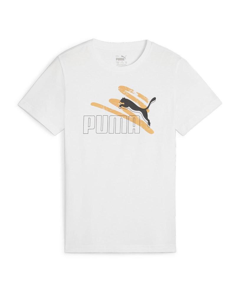 T-SHIRT PUMA ESSENTIALS 2 LOGO LAB SUMMER BIANCA 678988 BLANCO