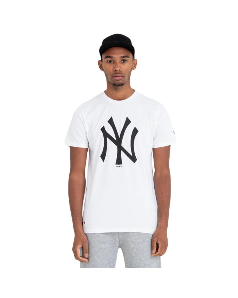 -NEW-ERA-T-SHIRT NEW ERA MLB NEW YORK YANKEES BIANCA CON LOGO NERO 60416-WHI-BLK