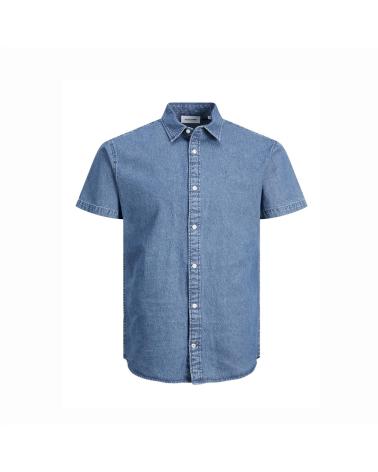 CAMICIA DI JEANS JACK & JONES JJPLAIN KANSAS DENIM SHIRT SS 122 BLU VAQUERO