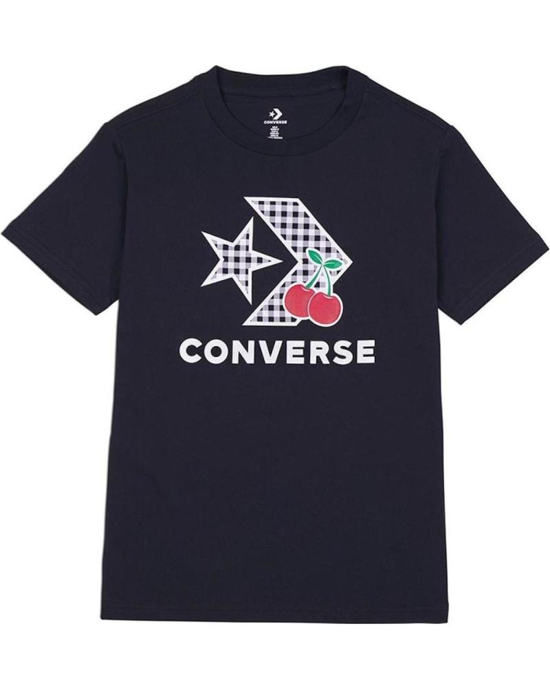 CONVERSE TEXTIL MARCA MODELO CHERRY STAR CHEVRON INFILL TEE PARA MUJE NEGRO