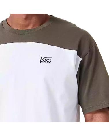 VANS OFF THE WALL CAMISETA VANS SCRIPT CREW BLOCK VERDE GRAPE BLANCA SS BLANCO
