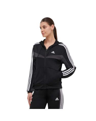 ADIDAS W BOLDBLOCK TS TRAININGSANZUG SCHWARZ MIT WEISSEN STREIFEN IN1838 NEGRO