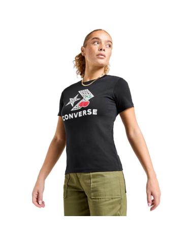 CONVERSE TEXTIL MARCA MODELO CHERRY STAR CHEVRON INFILL TEE PARA MUJE NEGRO
