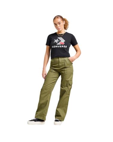 CONVERSE TEXTIL MARCA MODELO CHERRY STAR CHEVRON INFILL TEE PARA MUJE NEGRO