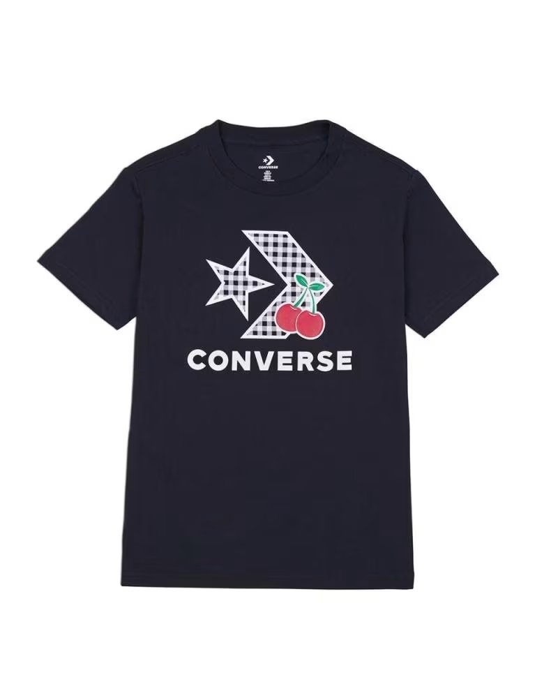 CAMISETA CONVERSE CHERRY STAR CHEVRON INFILL PRETA 10026042-A NEGRO