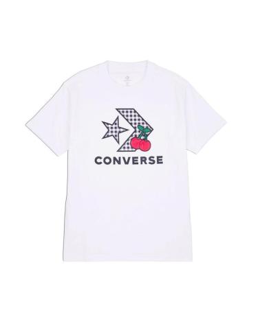 T-SHIRT CONVERSE CHERRY STAR CHEVRON INFILL BIANCA - MODELLO 10026042 BLANCO