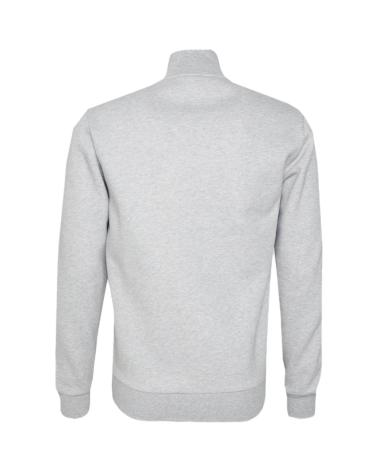 LACOSTE FULL ZIP GREY SWEATSHIRT WITH STAND-UP COLLAR GRIS