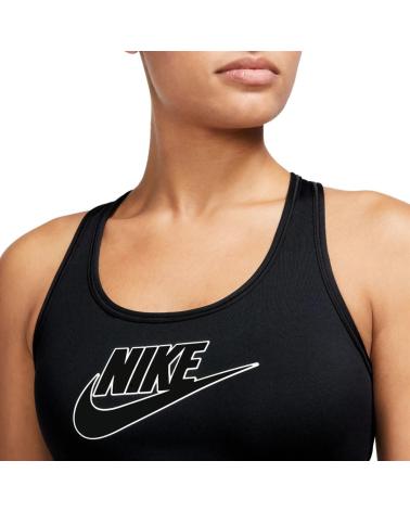 NIKE SWOOSH MEDIUM SUPPORT FUTURA BRA SPORT-BH FB4080-010 SCHWARZ NEGRO