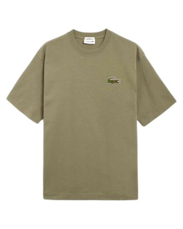 LACOSTE T-SHIRT VERT AVEC LOGO BRODÉ VERDE