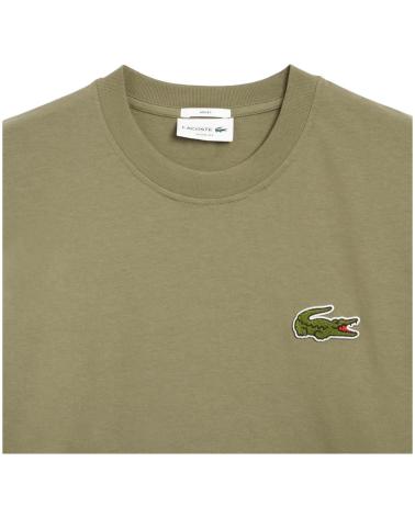 LACOSTE T-SHIRT VERT AVEC LOGO BRODÉ VERDE