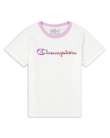 CHAMPION KURZARM-T-SHIRT FÜR MÄDCHEN 404670-WW001 WEISS BLANCO