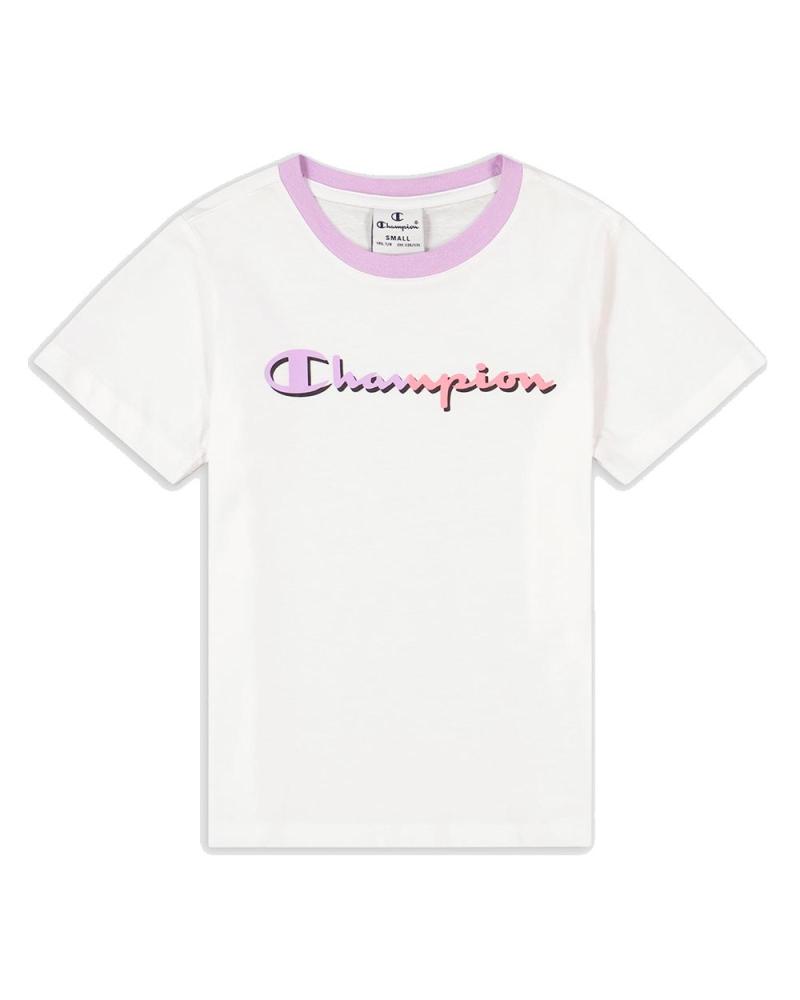 CHAMPION KURZARM-T-SHIRT FÜR MÄDCHEN 404670-WW001 WEISS BLANCO