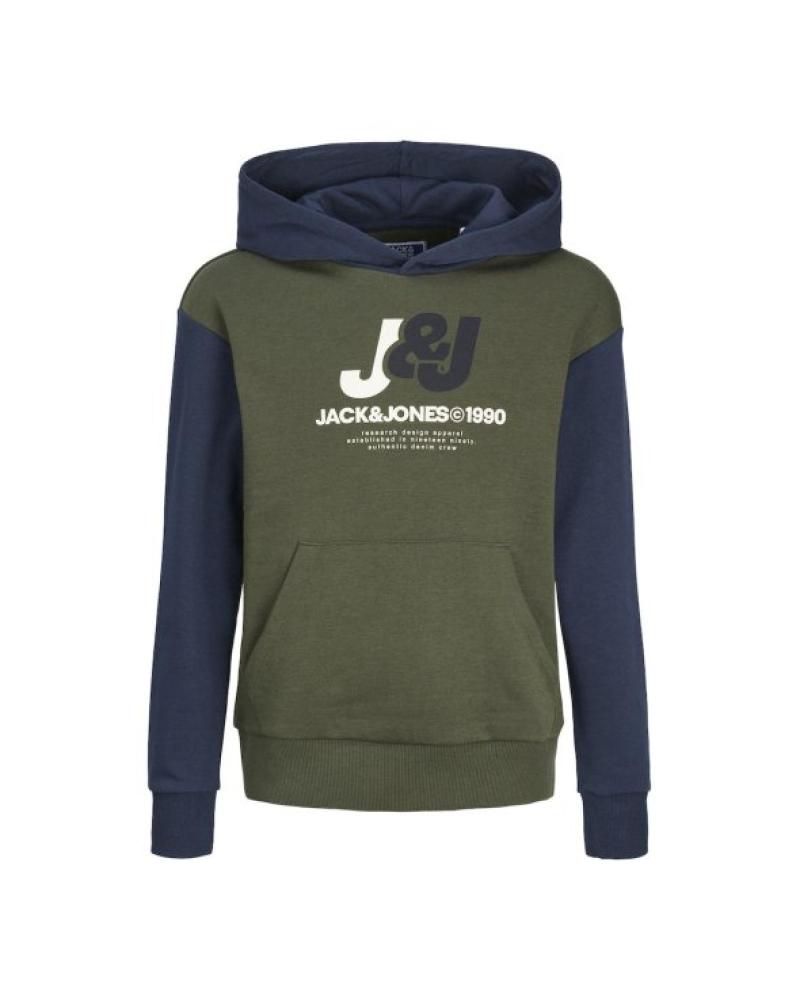 JACK AND JONES ZWEIFARBIGER KAPUZENPULLOVER GRÜN UND BLAU GREEN