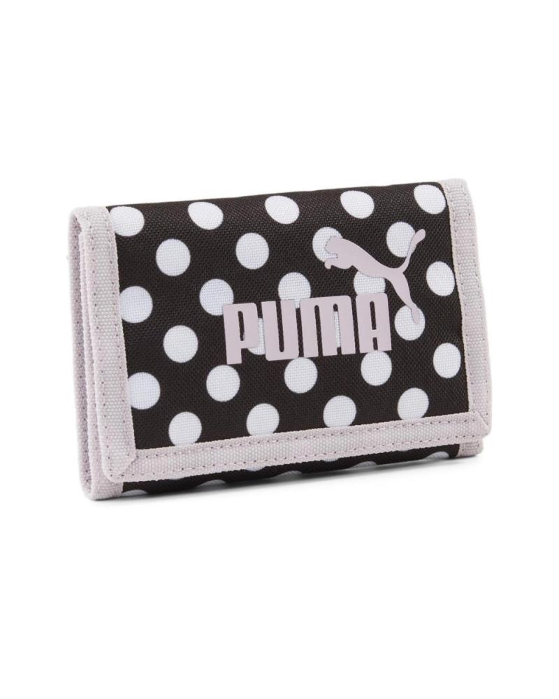 Inizio-PUMA-CARTERA-BILLETERA-PHASE-AOP-WALLET-BLANCO-VIOLETA-WALL-NEGRO