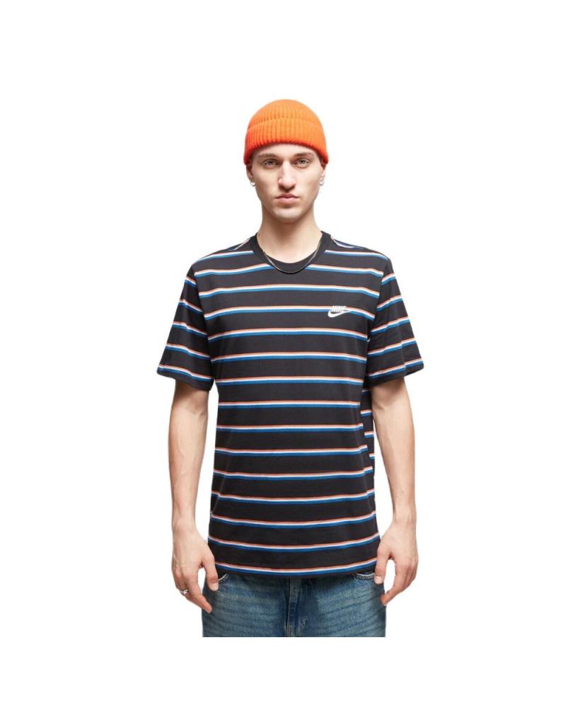 NIKE NSW CLUB STRIPE BLACK MULTICOLOR STRIPED T-SHIRT DZ2985-011 MULTICOLOR