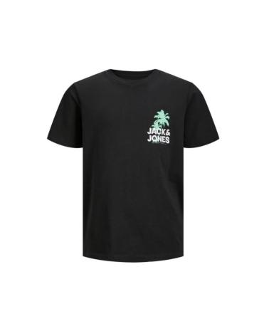 T-SHIRT NERA JACK & JONES JCOWAVY TEE SS GIROCOLLO PER BAMBINO - MODELLO 1223945 NEGRO