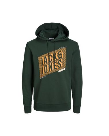 FELPA CON CAPPUCCIO JACK & JONES MOUNTAIN 12235336 VERDE SCURO MOUNTAIN