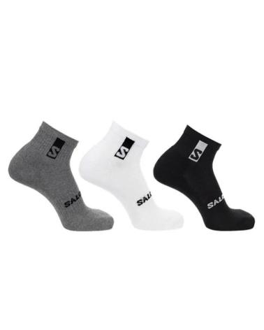 SALOMON CALZINI CONFEZIONE DA 3 GRIGIO CHIARO MELANGE / BIANCO / NERO LIGHT GREY-HEATHER MEDIUM