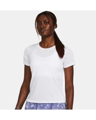 CAMISETA TÉCNICA UNDER ARMOUR LAUNCH 1382434100 BRANCA DE MANGA CURTA PARA CORRIDA 100