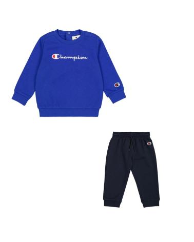 COMPLETO TUTA CHAMPION BS008 FELPA E PANTALONI BLU PER NEONATO BS008