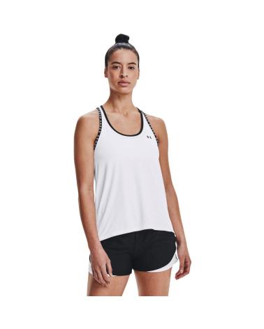 CANOTTA UNDER ARMOUR KNOCKOUT TANK 1351596-100 BIANCA BLANCO