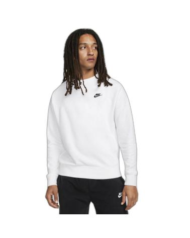 SUDADERA NIKE M NSW CLUB CREW FT BLANCA BV2666-100 BLANCO