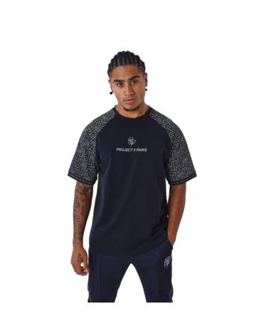 T-SHIRT PROJECT X PARIS MA LABIRINTICHE NERA 2310069-BK NEGRO
