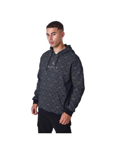 PROJECT X PARIS ALL OVER KAPUZENPULLOVER 2322100-BK SCHWARZ NARANJA