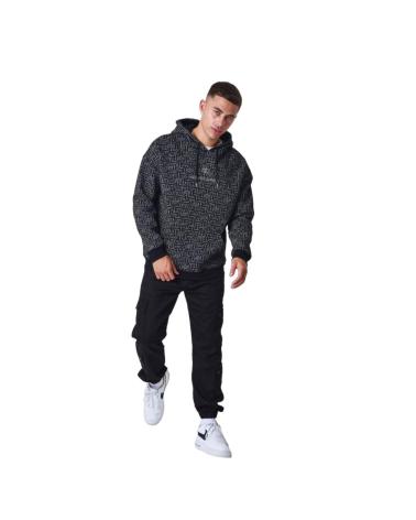 PROJECT X PARIS ALL OVER KAPUZENPULLOVER 2322100-BK SCHWARZ NARANJA