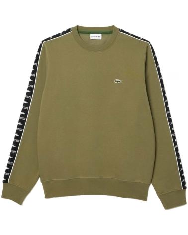 LACOSTE SWEATSHIRT GRÜN MIT STREIFEN AN DEN ÄRMELN VERDE