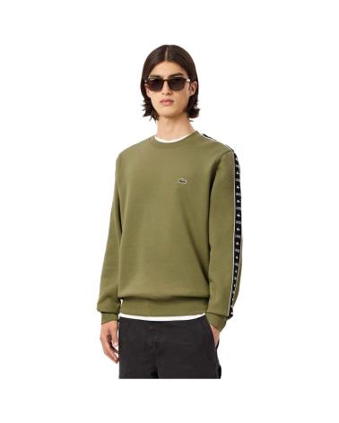 LACOSTE SWEATSHIRT GRÜN MIT STREIFEN AN DEN ÄRMELN VERDE