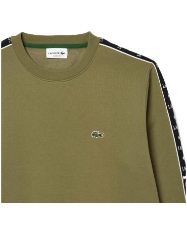 LACOSTE SWEATSHIRT GRÜN MIT STREIFEN AN DEN ÄRMELN VERDE