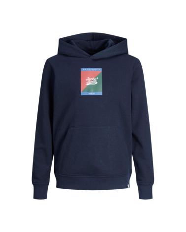 FELPA CON CAPPUCCIO JACK AND JONES BAMBINO BLU NAVY 12220996 AZUL MARINO
