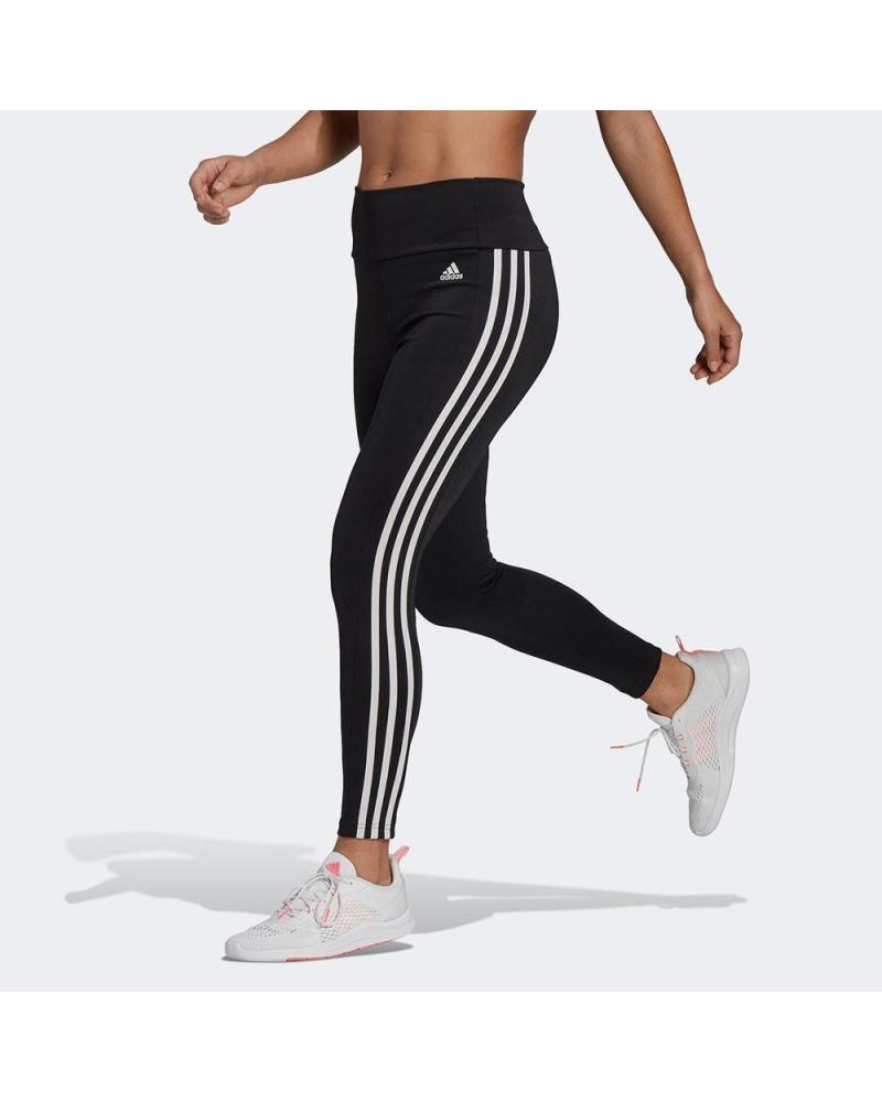 ADIDAS TE 3S 78 TIG HT5438 BLACK LEGGINGS WITH 3 WHITE STRIPES NEGRO