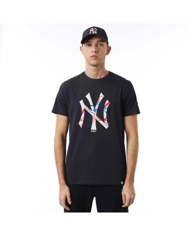 T-SHIRT NEW ERA NEW YORK YANKEES MLB DOUBLE LOGO NOIR NEGRO