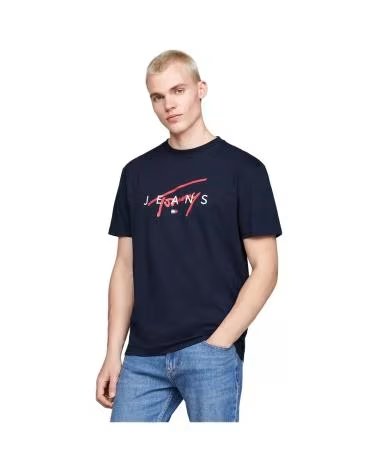 T-SHIRT TOMMY HILFIGER BLEU AVEC LOGO IMPRIMÉ AZUL