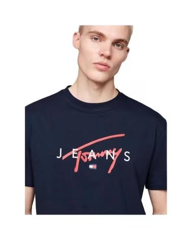 T-SHIRT TOMMY HILFIGER BLEU AVEC LOGO IMPRIMÉ AZUL