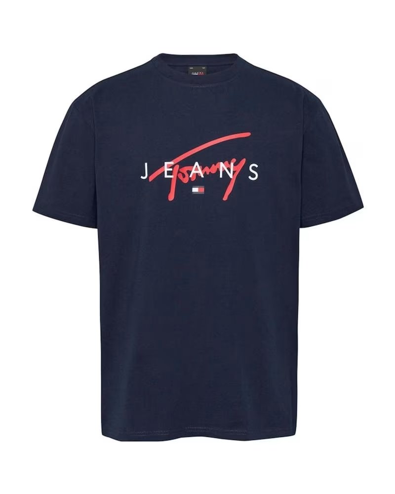 T-SHIRT TOMMY HILFIGER BLEU AVEC LOGO IMPRIMÉ AZUL