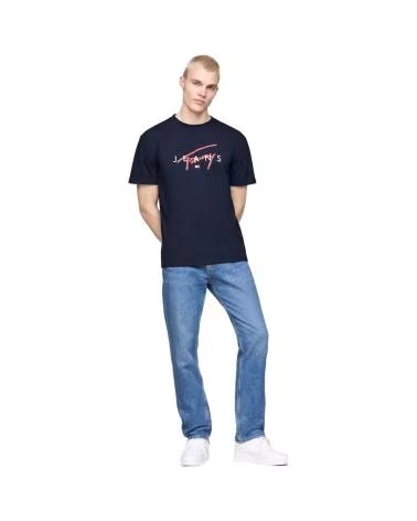T-SHIRT TOMMY HILFIGER BLEU AVEC LOGO IMPRIMÉ AZUL