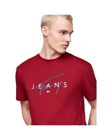 TOMMY HILFIGER CAMISETA T-SHIRT ROJA CON LOGO ESTAMPADO ROJO