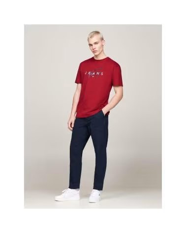 TOMMY HILFIGER CAMISETA T-SHIRT ROJA CON LOGO ESTAMPADO ROJO
