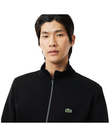 LACOSTE GIACCA SPORTIVA REGULAR FIT CON CERNIERA E LOGO COCCODRILLO NEGRO