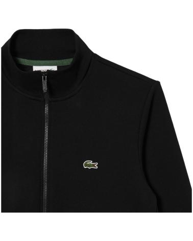 LACOSTE GIACCA SPORTIVA REGULAR FIT CON CERNIERA E LOGO COCCODRILLO NEGRO