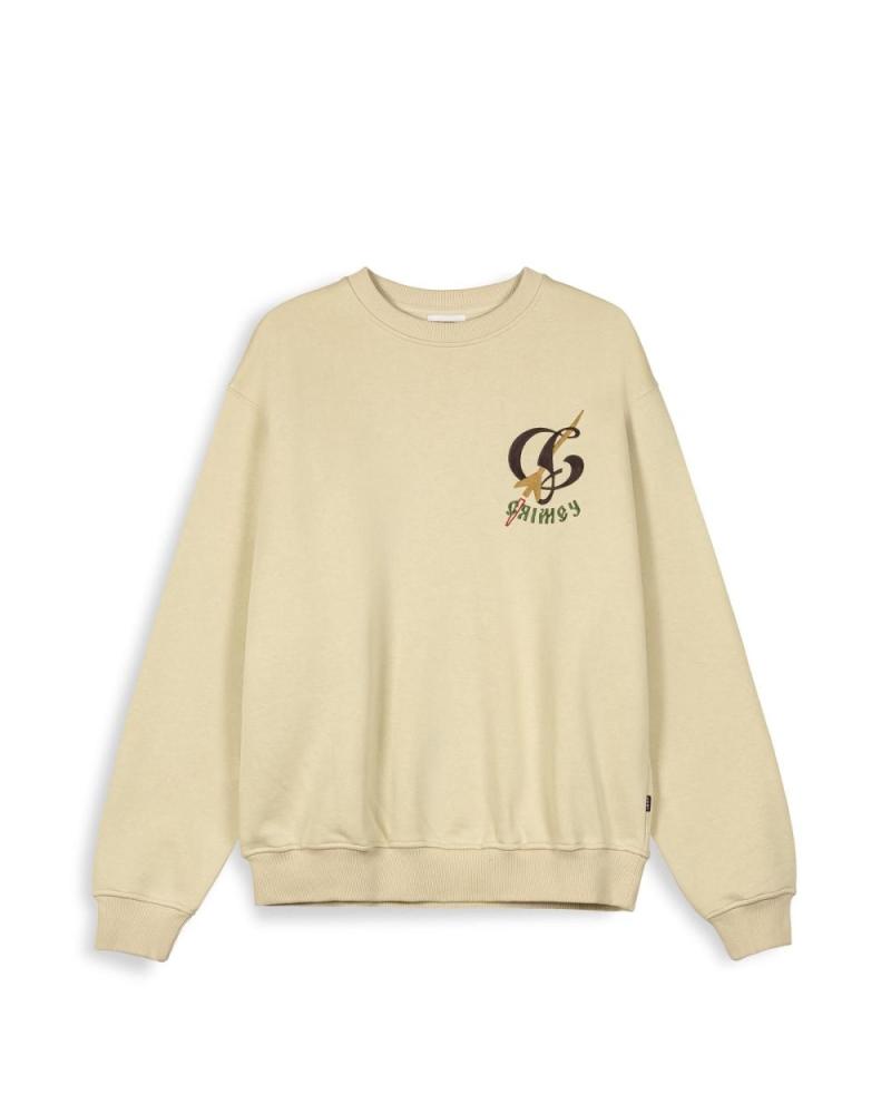 GRIMEY CRM-CREAM SUDADERA BEIGE CON LOGO DISTINTIVO CRM-CREAM