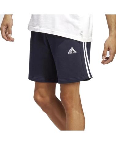 SHORT ADIDAS ESSENTIALS FRENCH TERRY 3 LISTRAS AZUL MARINHO PARA HOMEM AZUL
