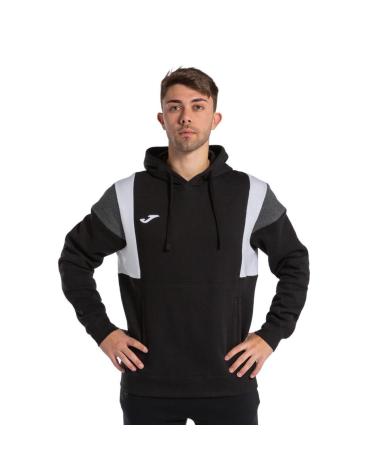 SUDADERA JOMA CONFORT III CON CAPUCHA NEGRA 102745-102 GRIS