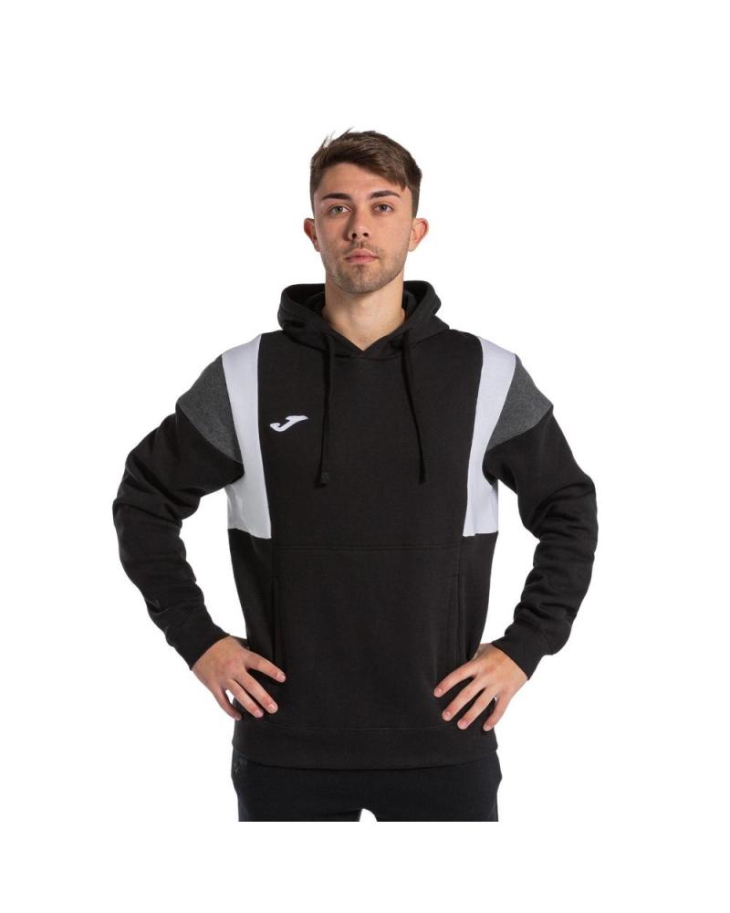 SUDADERA JOMA CONFORT III CON CAPUCHA NEGRA 102745-102 GRIS